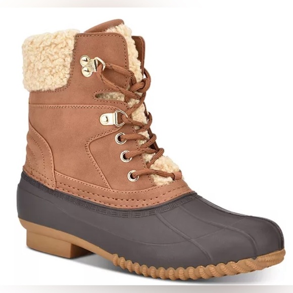 Women’s Tommy Hilfiger Rainah Medium Brown Duck Boots Size 6 (NWOB) - Picture 1 of 12